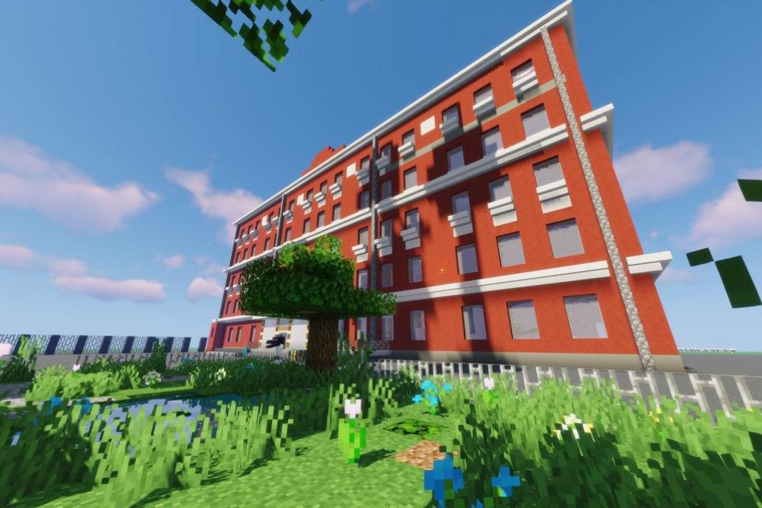 Здание Лицея в Minecraft 